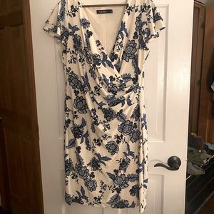 Ralph Lauren Blue Print Knee Length Dress